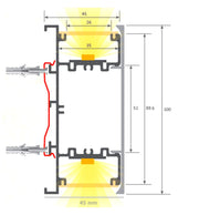 Dimmable Linear NEW WASHINGTON LED Wall Light Black 0.44m 0.94m 1.44m 1.94m - LED Wall light