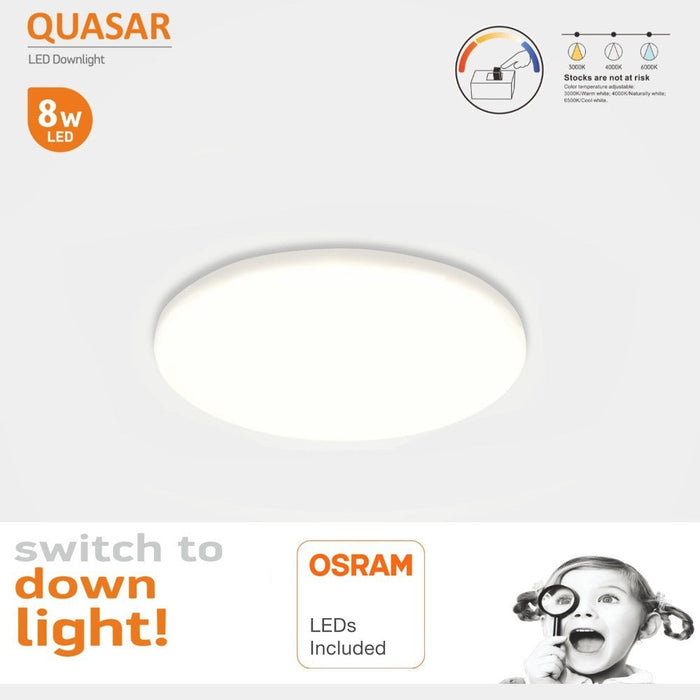 8W Downlight LED Frameless QUASAR OSRAM CHIP - LED Downlight