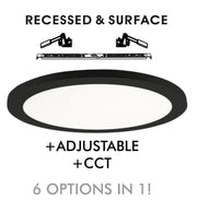 24W Round MOSS LED Ceiling Light BLACK with Adjustable Cut Out 3 CCT - LED ceiling lighting