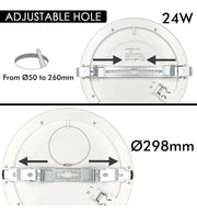 24W Round MOSS LED Ceiling Light BLACK with Adjustable Cut Out 3 CCT - LED ceiling lighting
