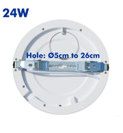 24W Round MOSS LED Ceiling Light White with Adjustable Cut Out 3 CCT - LED ceiling lighting