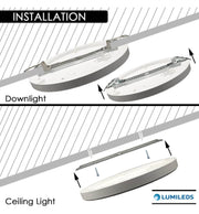 24W Round MOSS LED Ceiling Light White with Adjustable Cut Out 3 CCT - LED ceiling lighting