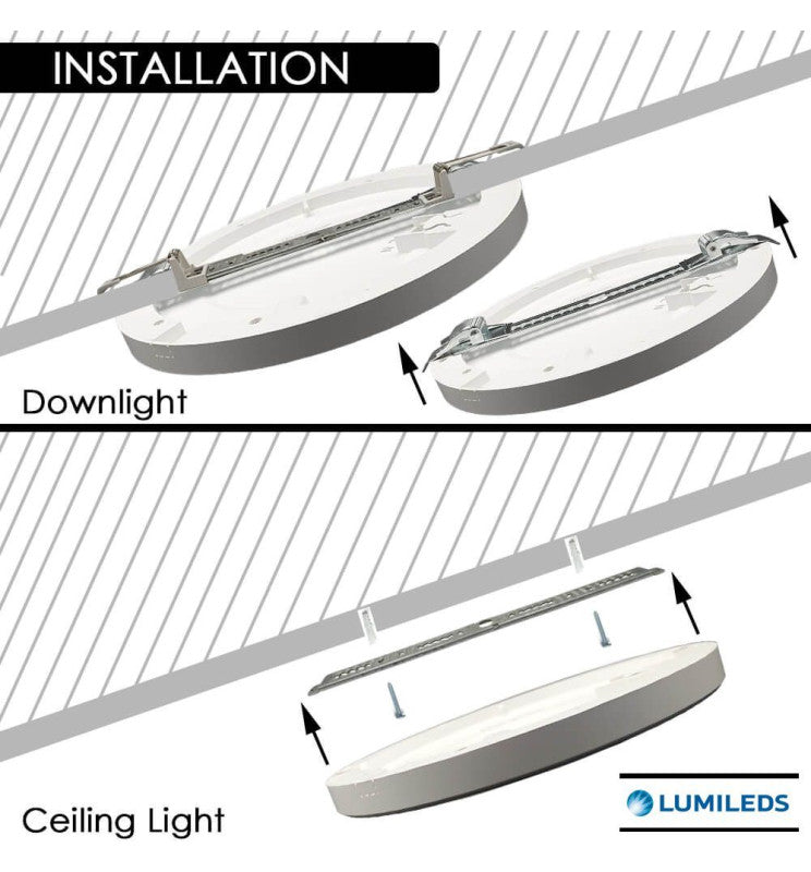 24W Round MOSS LED Ceiling Light White with Adjustable Cut Out 3 CCT - LED ceiling lighting