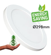 24W Round MOSS LED Ceiling Light White with Adjustable Cut Out 3 CCT - LED ceiling lighting