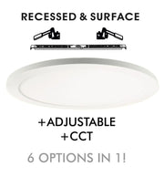 24W Round MOSS LED Ceiling Light White with Adjustable Cut Out 3 CCT - LED ceiling lighting