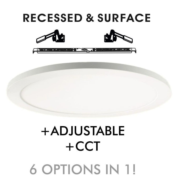 24W Round MOSS LED Ceiling Light White with Adjustable Cut Out 3 CCT - LED ceiling lighting