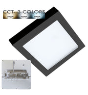 24W Square MOSS LED Ceiling Light in Black 3 CCT with Adjustable Cut-Out - LED ceiling lighting