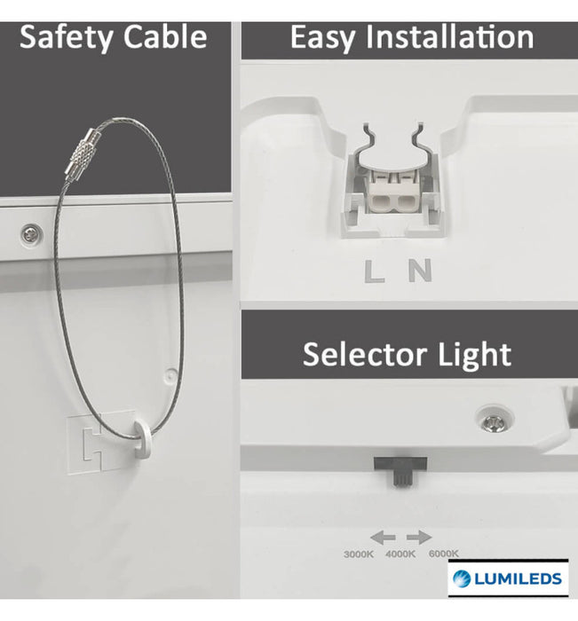 24W LED Ceiling Downlight Square - BLACK MOSS - Adjustable Cut-Out - CCT