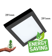 24W Square MOSS LED Ceiling Light in Black 3 CCT with Adjustable Cut-Out - LED ceiling lighting