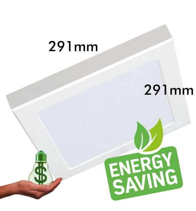 24W LED Ceiling Downlight Square White MOSS - Adjustable Cut Out - CCT