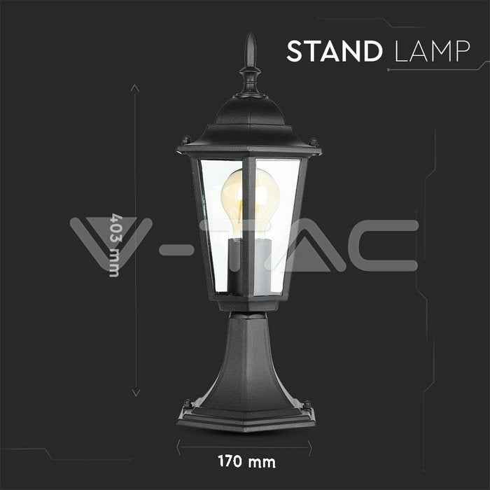 Garden Stand Lamp E27 30cm Matt Black - LED light