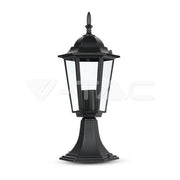 Outdoor Garden Pedestal Light E27 30cm in Black - LED light