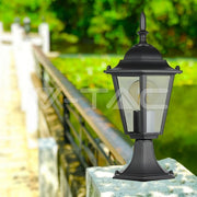 Outdoor Garden Pedestal Light E27 30cm in Black - LED light