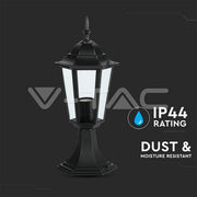 Outdoor Garden Pedestal Light E27 30cm in Black - LED light