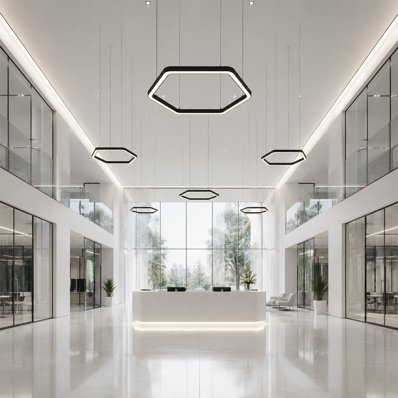 324W VERSA BLACK Hexagonal LED Pendant Light 3CCT