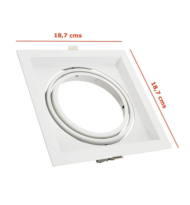 Housing for AR111 LED Bulb Adjustable Single Recessed White - LED Accessories