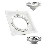 Housing for AR111 LED Bulb Adjustable Single Recessed White - LED Accessories