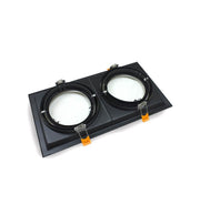 Housing for AR111 LED Bulbs Adjustable Double Recessed Black - LED Accessories