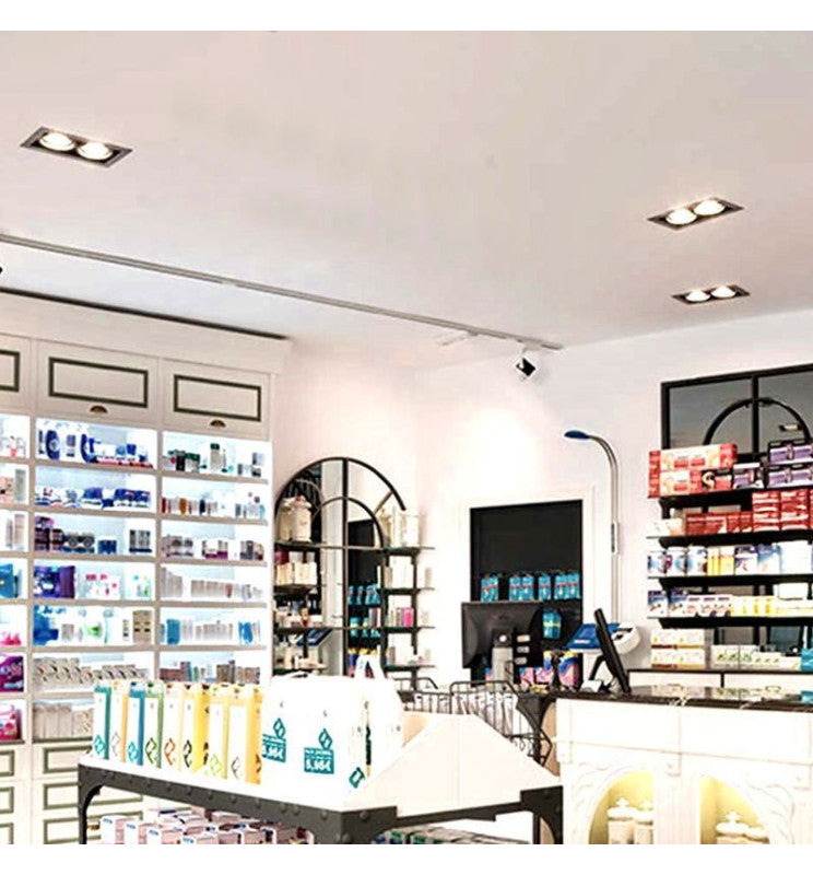 Housing for AR111 LED Bulbs Adjustable Double Recessed Black - LED Accessories