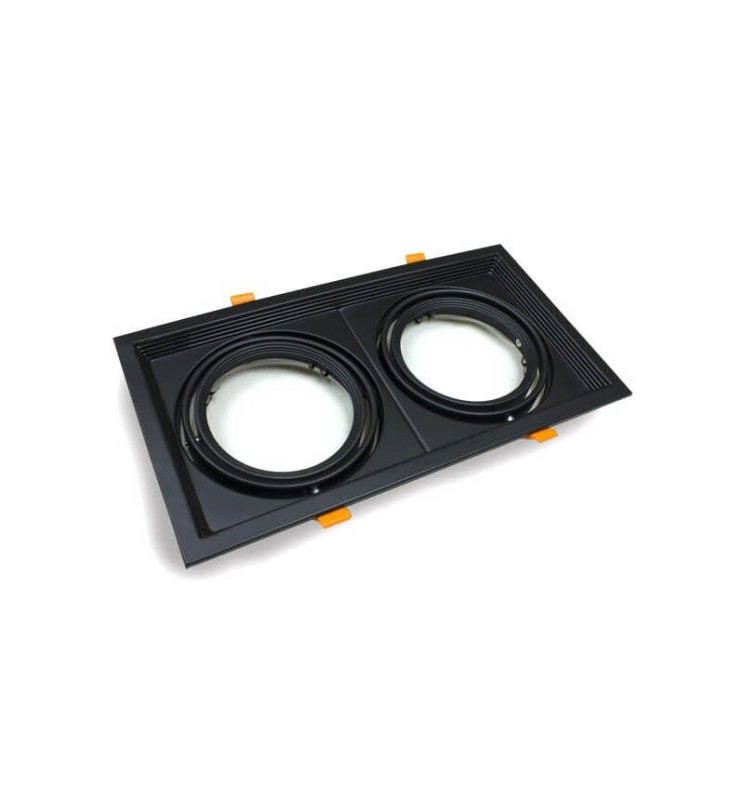 Housing for AR111 LED Bulbs Adjustable Double Recessed Black - FAST 2-4 working days - LED Accessories