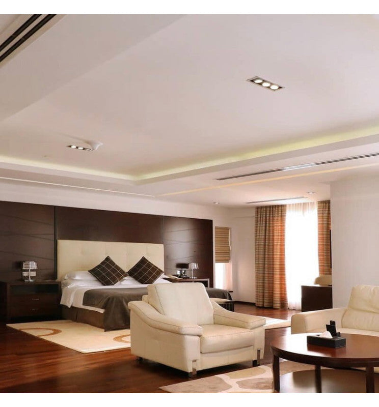 Housing for AR111 LED Bulbs Adjustable Triple Recessed Black - LED Accessories