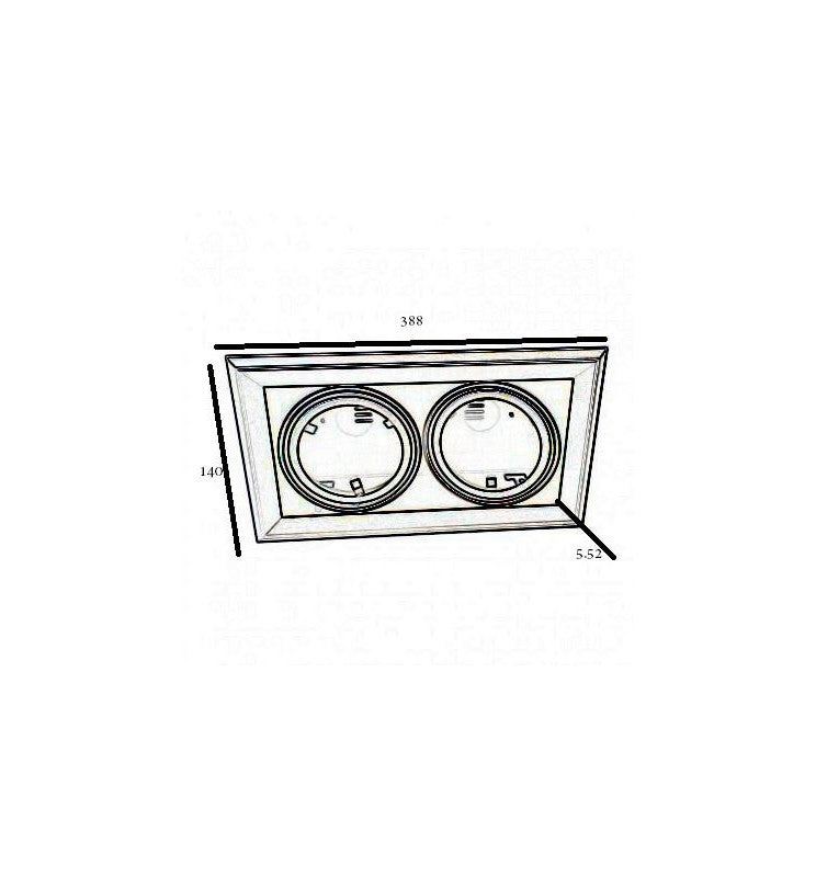Housing for AR111 LED Bulbs Adjustable Double Recessed Black - LED Accessories