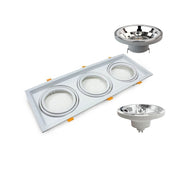 Housing for AR111 LED Bulbs Adjustable Double Recessed White - LED Accessories
