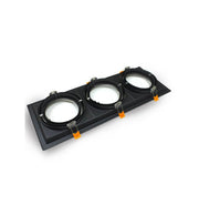 Housing for AR111 LED Bulbs Adjustable Triple Recessed Black - LED Accessories
