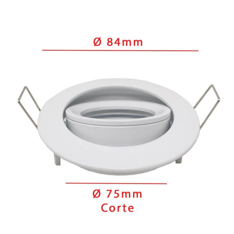 Adjustable Recessed GU10 MR16 Lamp Holder in White - LED Accessories