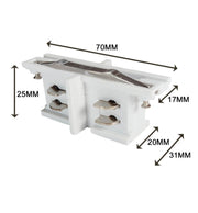 I-shaped Connector White for 3 Phase Track Lights - Accessories