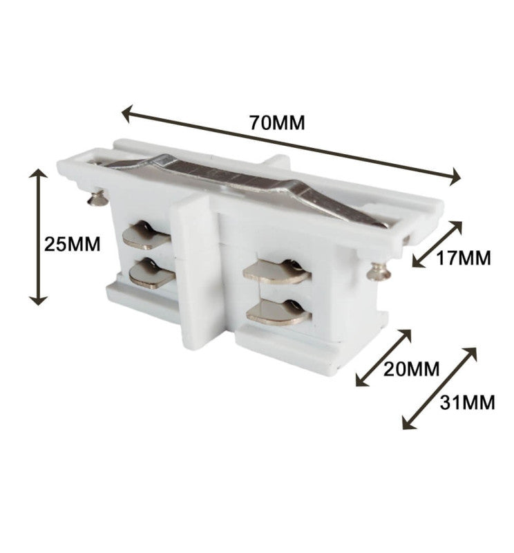I-shaped Connector White for 3 Phase Track Lights - Accessories