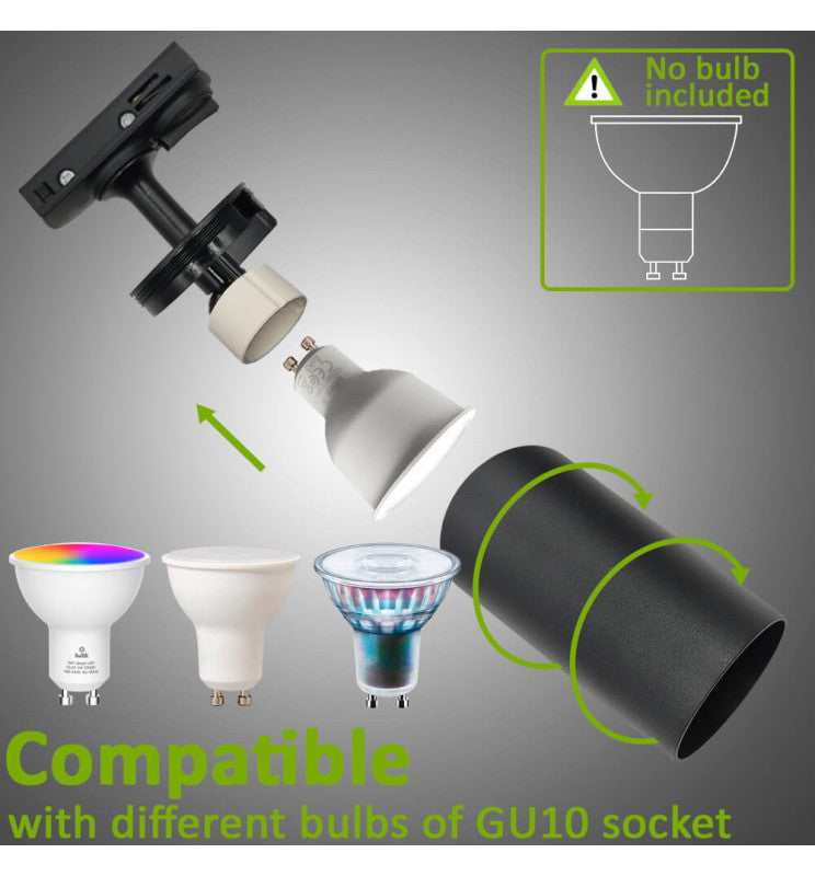 Single Phase Track Spotlight EMMEN BLACK GU10