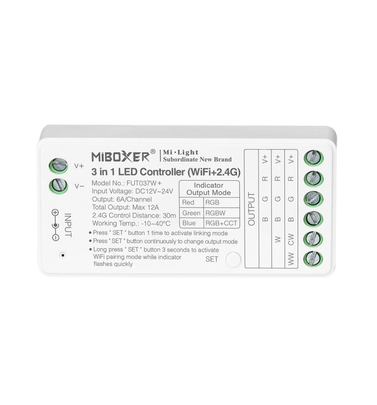 12-24V WiFi LED Controller 3-in-1 RGB - RGBW - RGBCCT - RF 2.4 GHz
