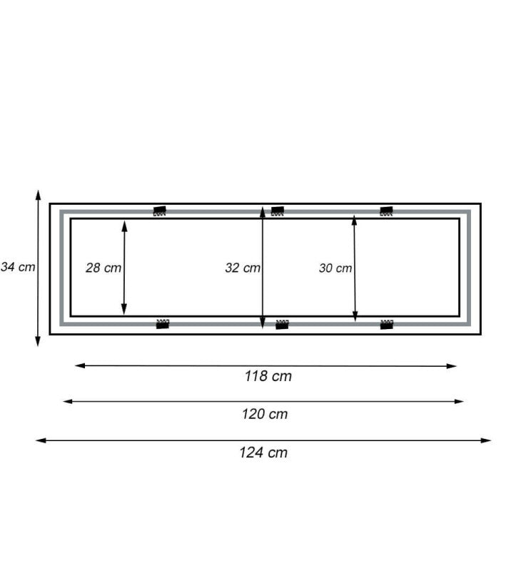 Recessed Frame for 1200x300mm LED Panel