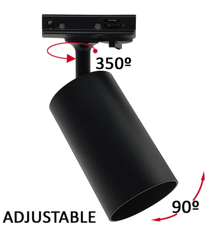 Single Phase Track Spotlight EMMEN BLACK GU10