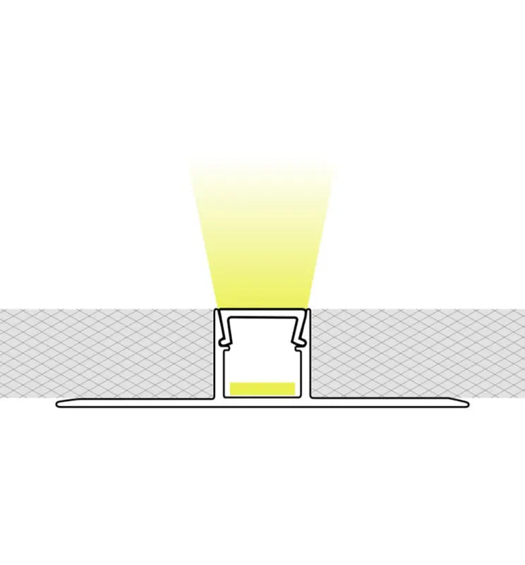Architectural Aluminum Profile Flush with Plaster / Drywall | for LED Strips | 2 meters