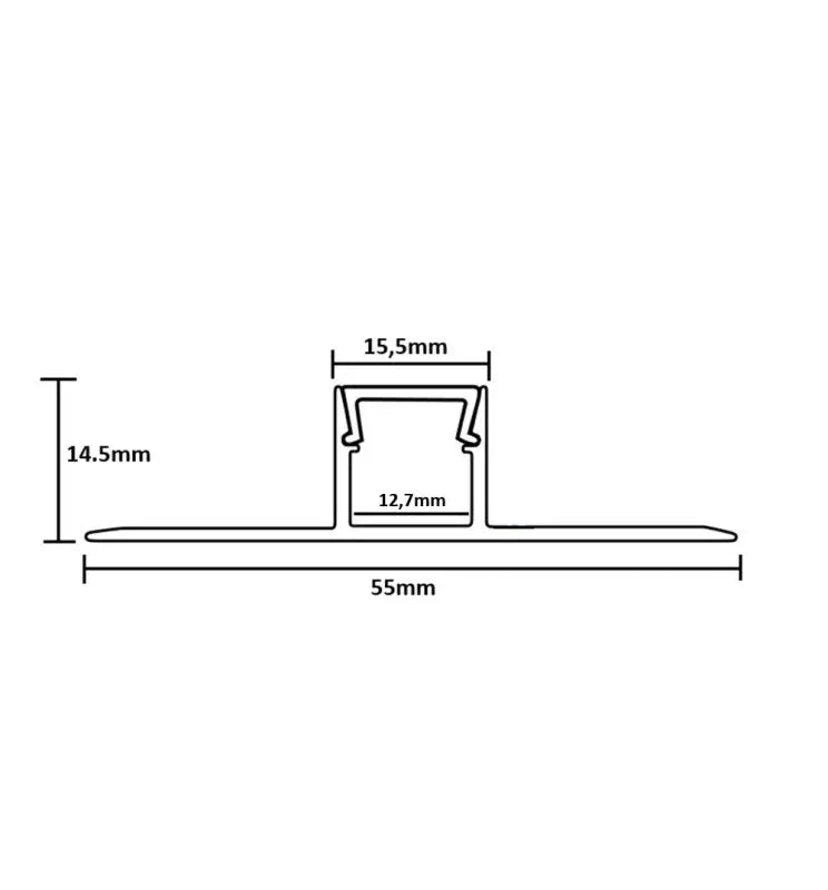 Architectural Aluminum Profile Flush with Plaster / Drywall | for LED Strips | 2 meters