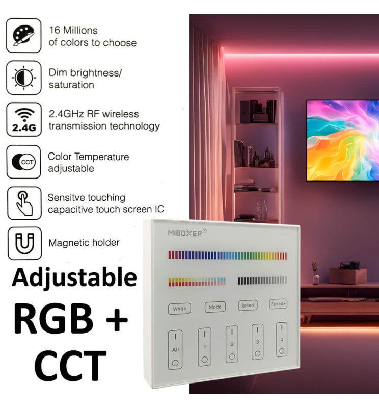 RF Touch Control Panel LED RGB CCT 4 Zones