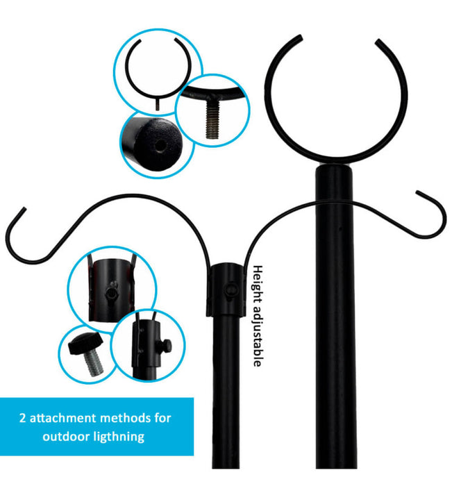 Set Of 2 Metal Supports For Outdoor Lighting 2.4 Meters