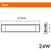24W Integrated LED Batten Light 60cm with OSRAM Chip 3 CCT - LED Batten