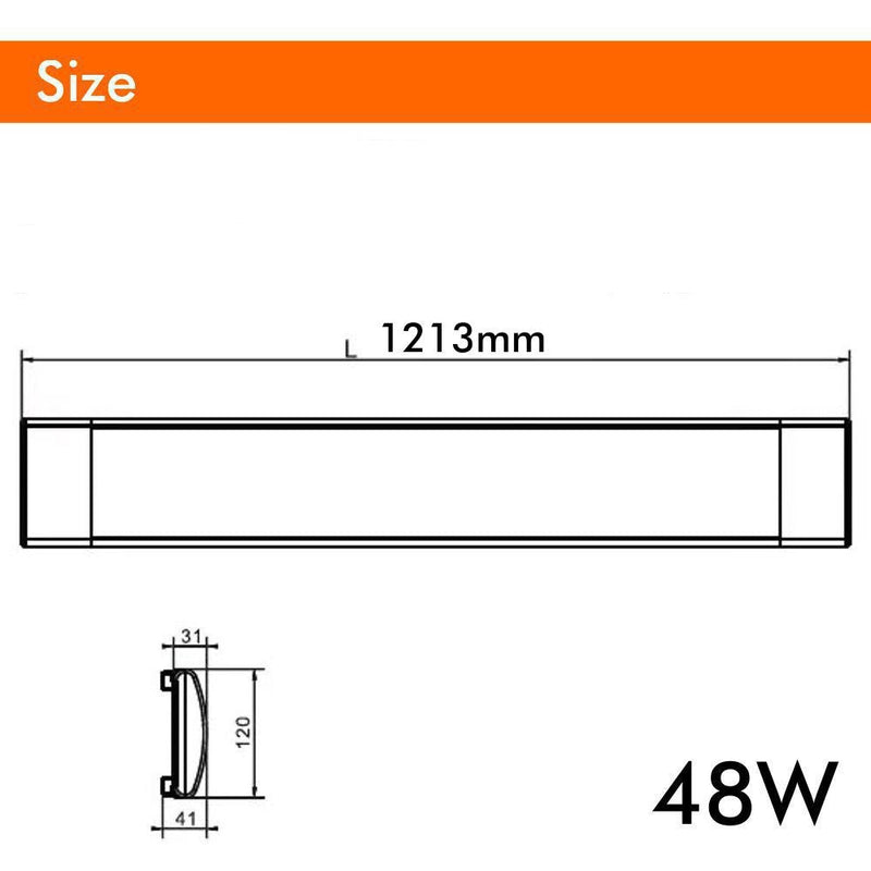 48W Integrated LED Batten Light 120cm with OSRAM Chip 3 CCT - LED Batten
