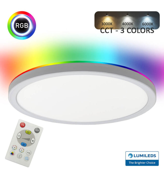 18W LED Ceiling Light RGB+CCT with Remote Control