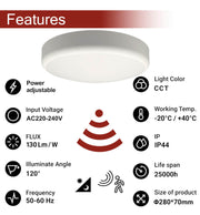 10W 15W 20W LED Ceiling Light with Radar Motion Sensor 5 CCT - LED ceiling lighting