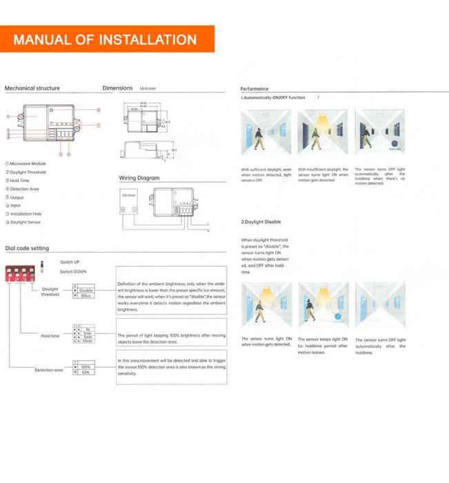 24W-20W-16W LED Ceiling Light with Microwave Motion Sensor CCT