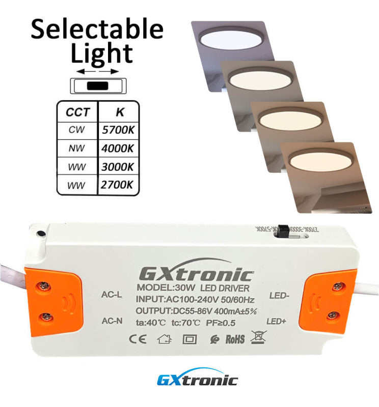 30W LED Ceiling Surface Light Round UGR19 140Lm/W CRI92 4CCT