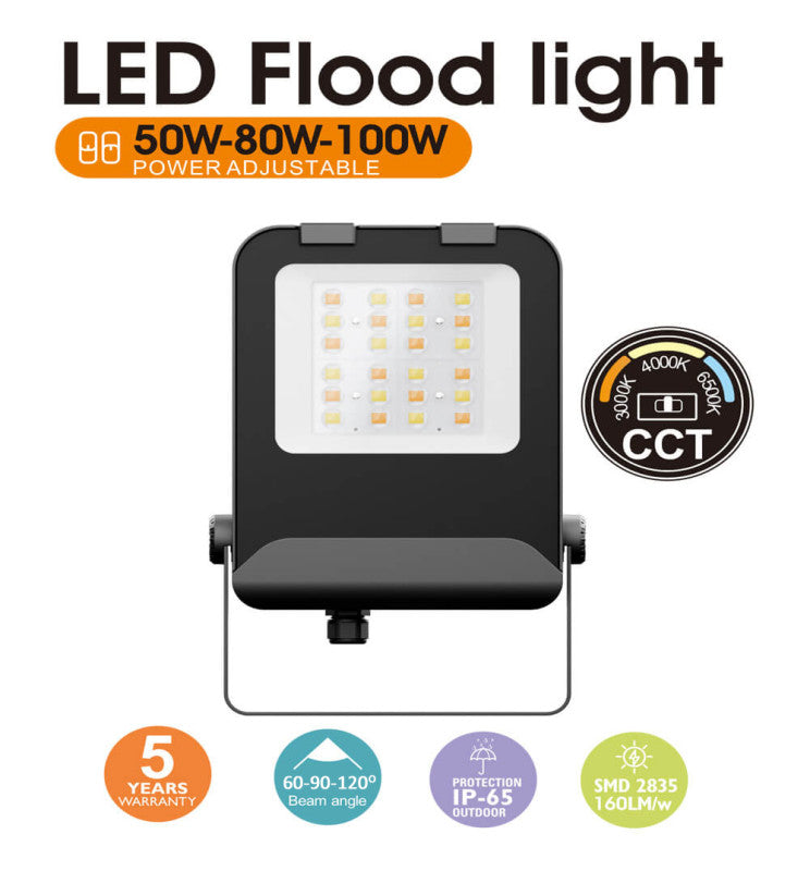 100W LED Floodlight MAXLITE 3CCT with SOSEN Driver IP65 160Lm/W 5 Years Warranty