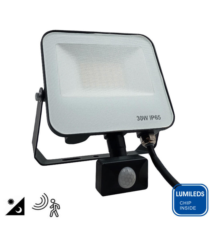 30W LED Floodlight AURORA 140Lm/W with PIR Motion Sensor