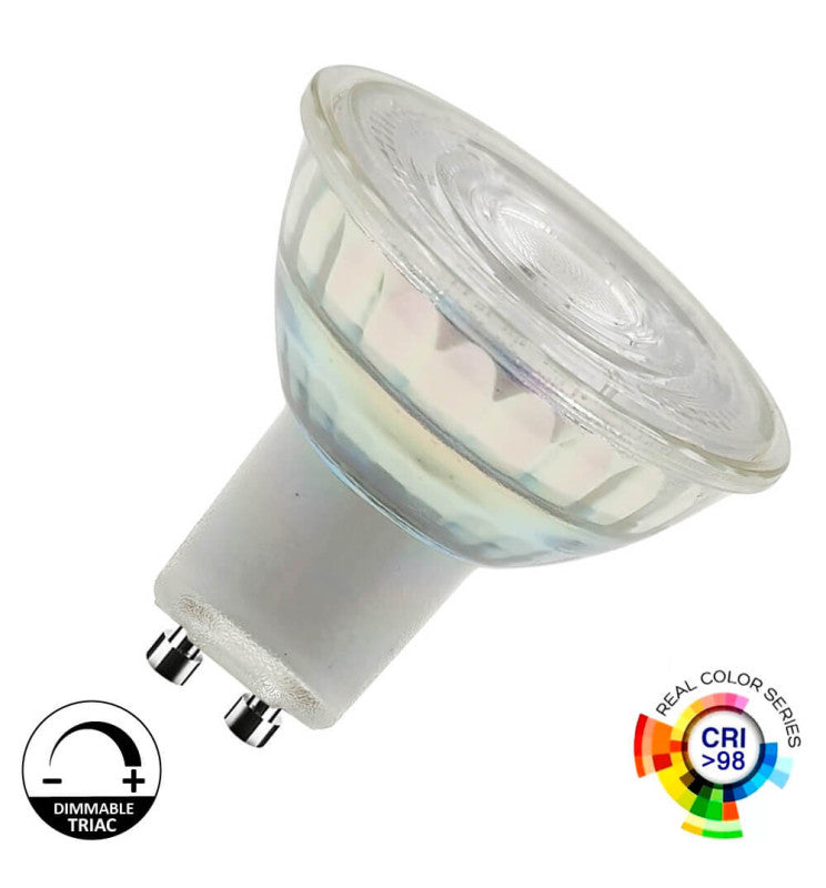 8W HIGH LUMINOSITY DIMMABLE LED GU10  Bulb - Glass - 24º 4000K