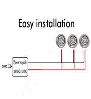 18W Underwater LED Light 12V DC IP68 Stainless Steel - Underwater LED