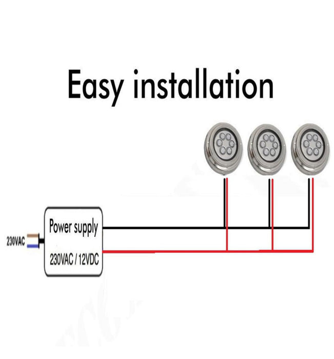 36W Underwater LED Light 12V DC IP68 Stainless Steel 4000K